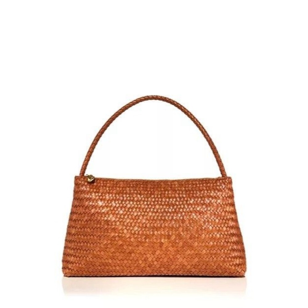 Madewell The Signature Woven Zip Top Shoulder Bag Woven Handbag Burnt Siena - Picture 5 of 12